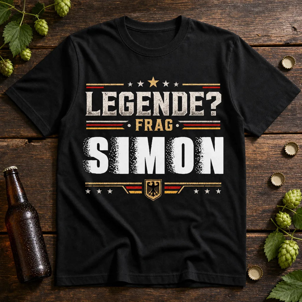 Personalisiertes Legende Deutschland T-Shirt mit Namen - Frag mich, ich bin die Legende