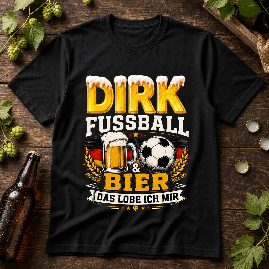 Personalisiertes Fußball Bier T-Shirt mit Namen - Das lobe ich mir