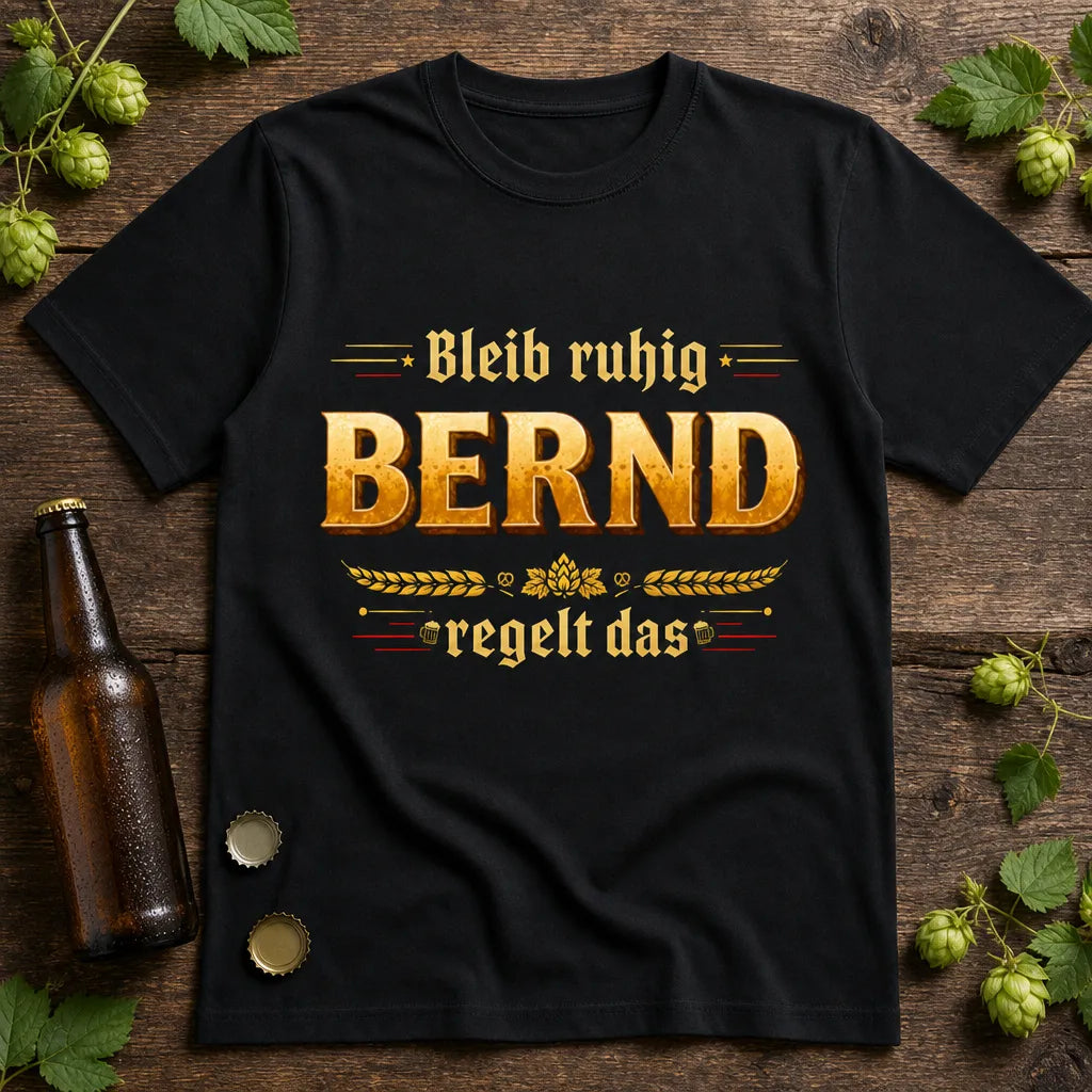 Personalisiertes Deutschland T-Shirt mit Namen - Bleib ruhig, ich regel das