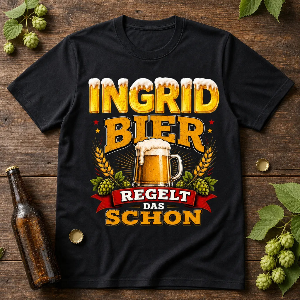 Personalisiertes Bier T-Shirt mit Namen - Bier regelt das schon