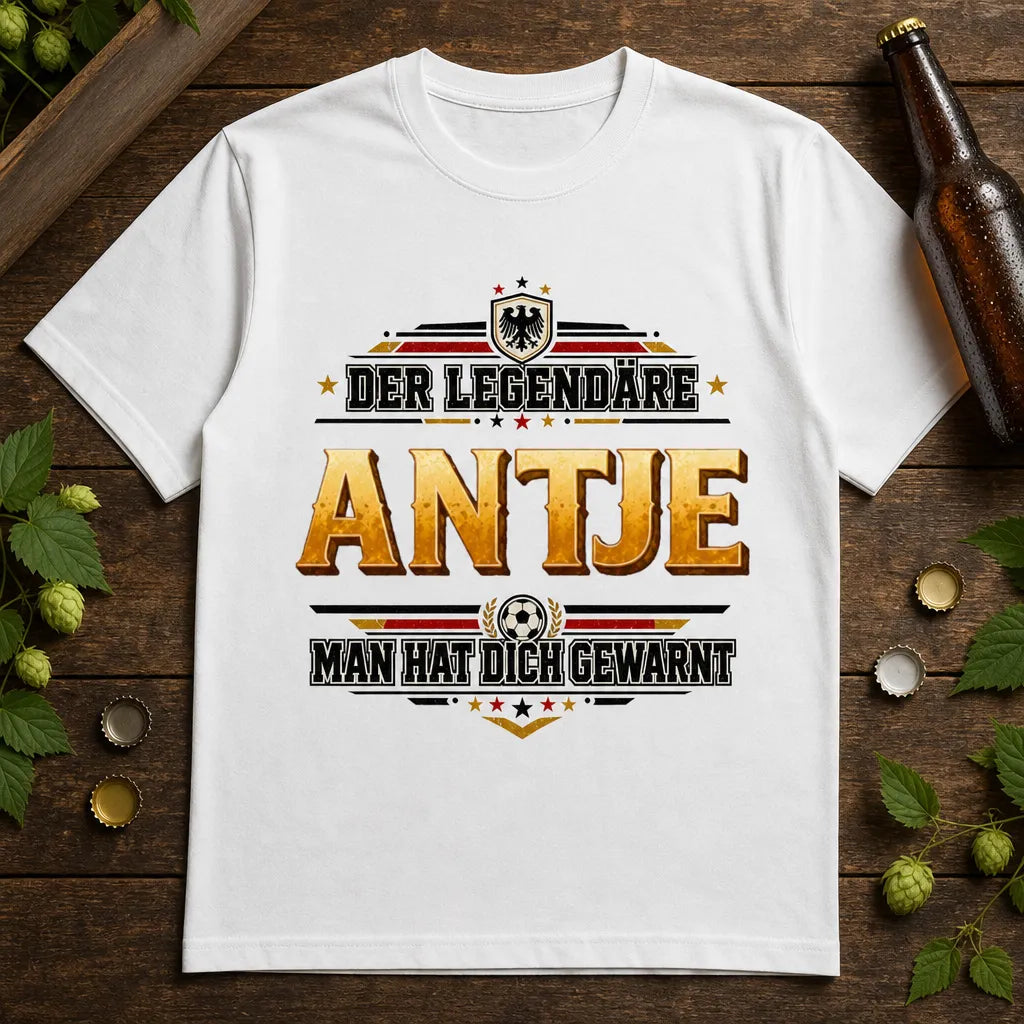Personalisiertes Fußball T-Shirt mit Namen - Man hat dich gewarnt