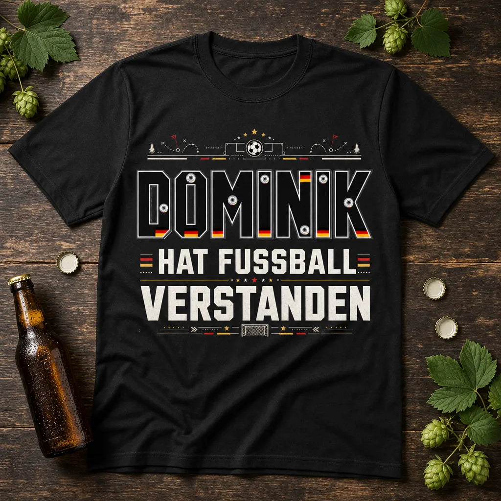 Personalisiertes Fußball T-Shirt mit Namen - Hat Fußball verstanden