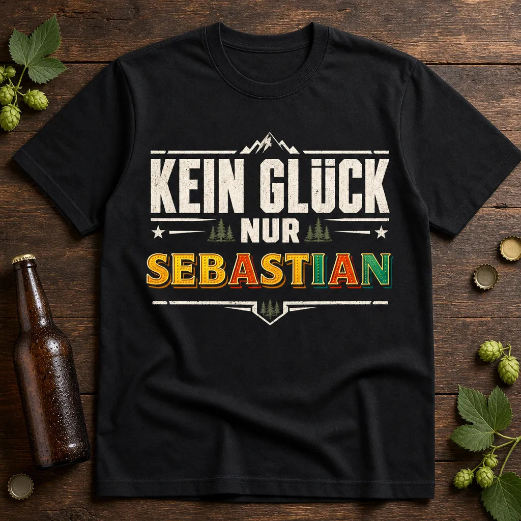Personalisiertes Outdoor T-Shirt mit Namen - Kein Glück, nur du!