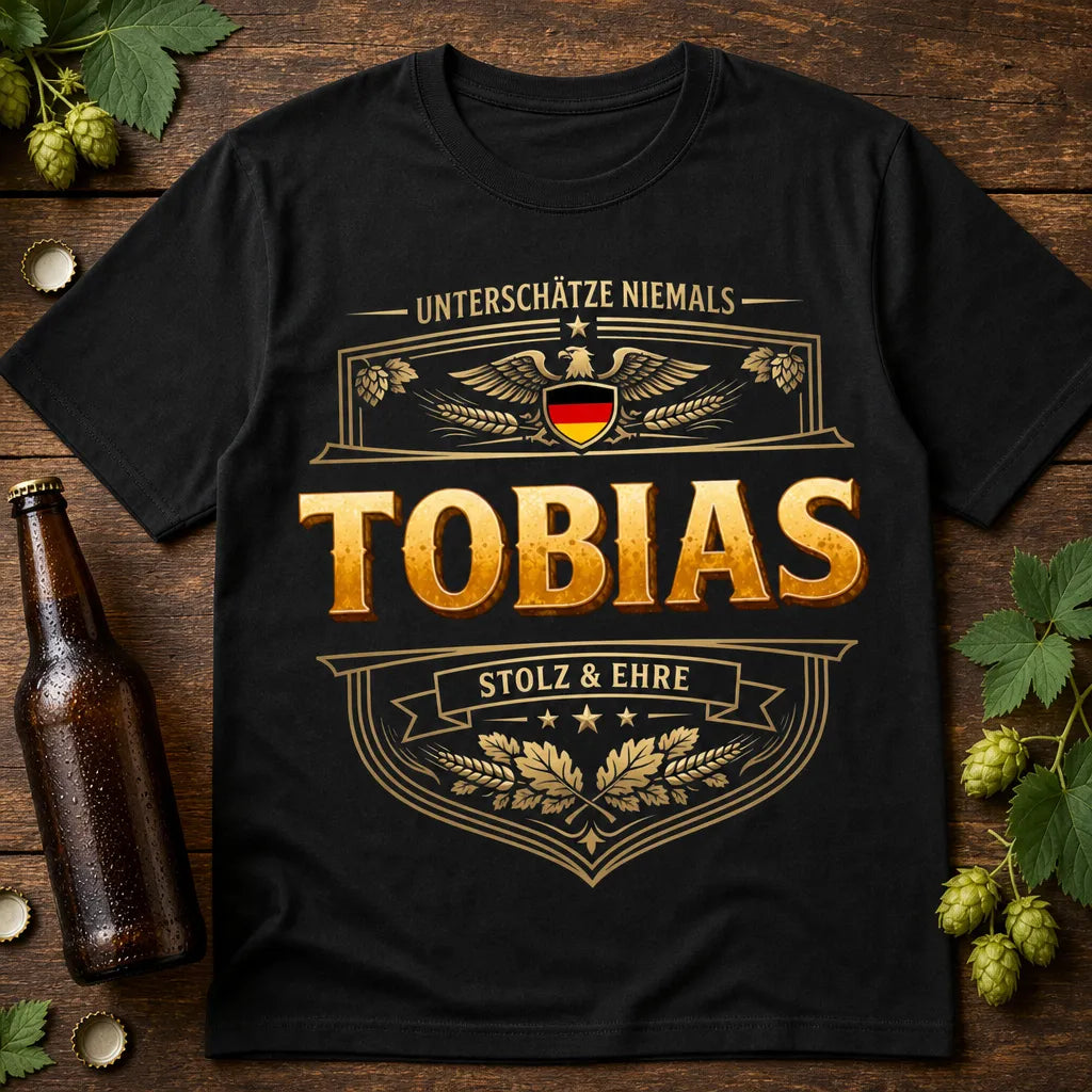 Personalisiertes Deutschland T-Shirt mit Namen - Stolz und Ehre tragen