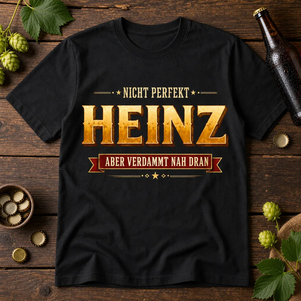 Personalisiertes Humor T-Shirt mit Namen - Aber verdammt nah dran