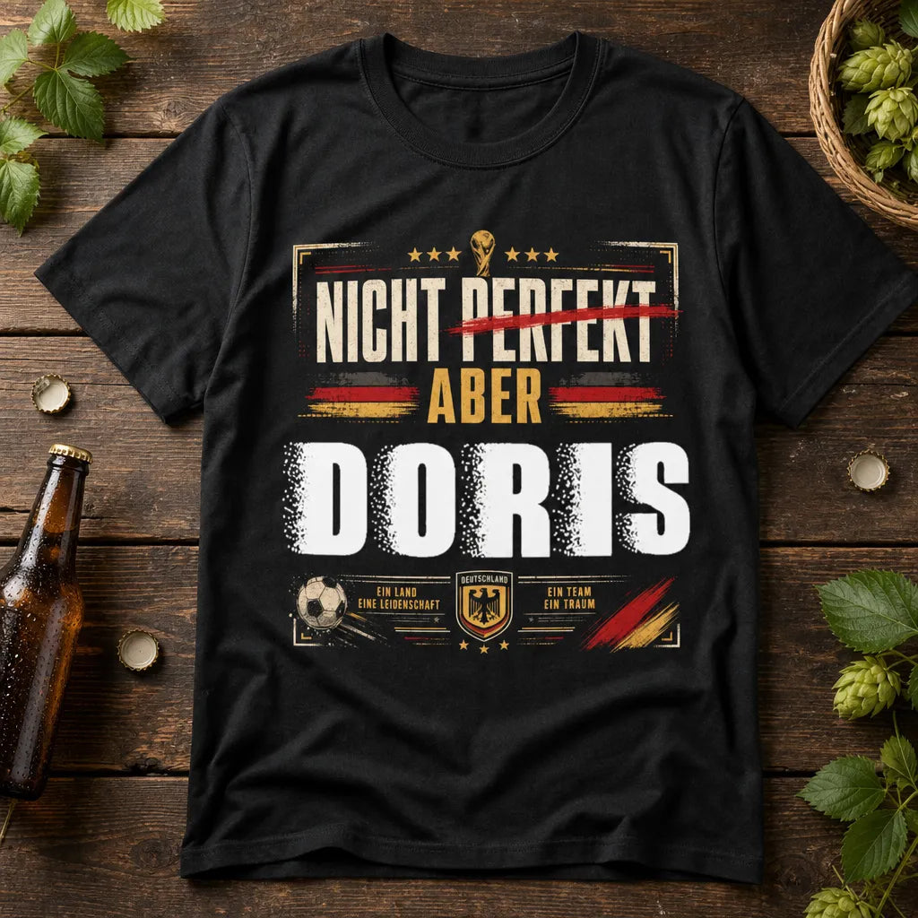 Personalisiertes Fußball Deutschland T-Shirt mit Namen - Nicht perfekt, aber leidenschaftlich
