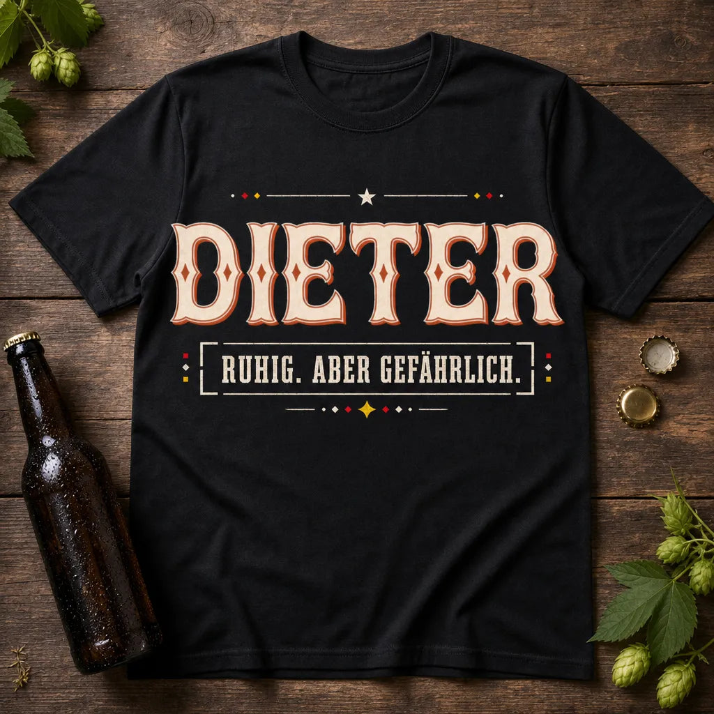 Personalisiertes Deutschland T-Shirt mit Namen - Ruhig. Aber gefährlich.