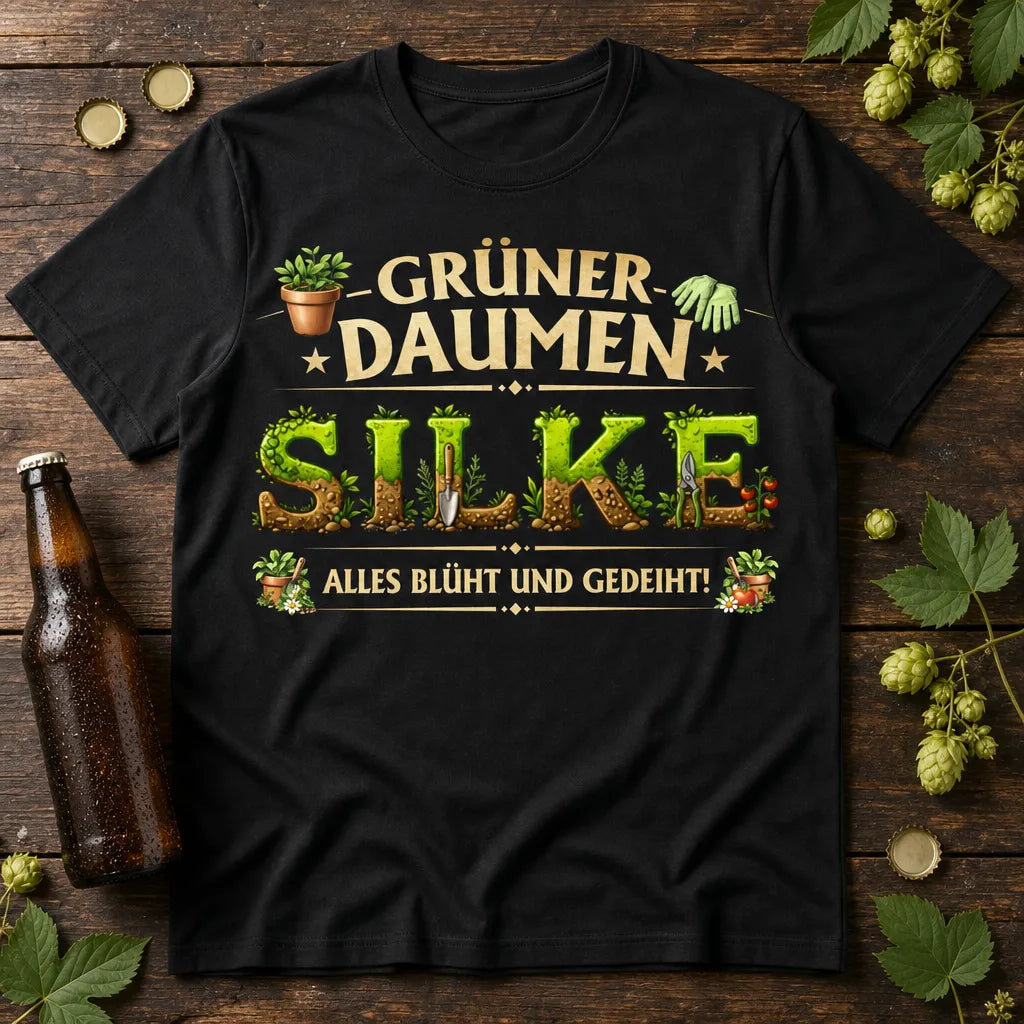 Personalisiertes Garten T-Shirt mit Namen - Alles blüht und gedeiht!