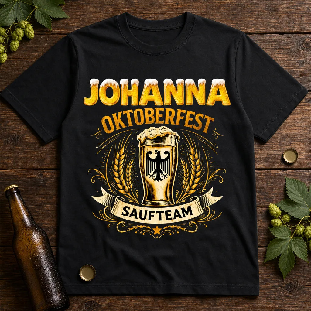 Personalisiertes Oktoberfest T-Shirt mit Namen - Für das beste Saufteam