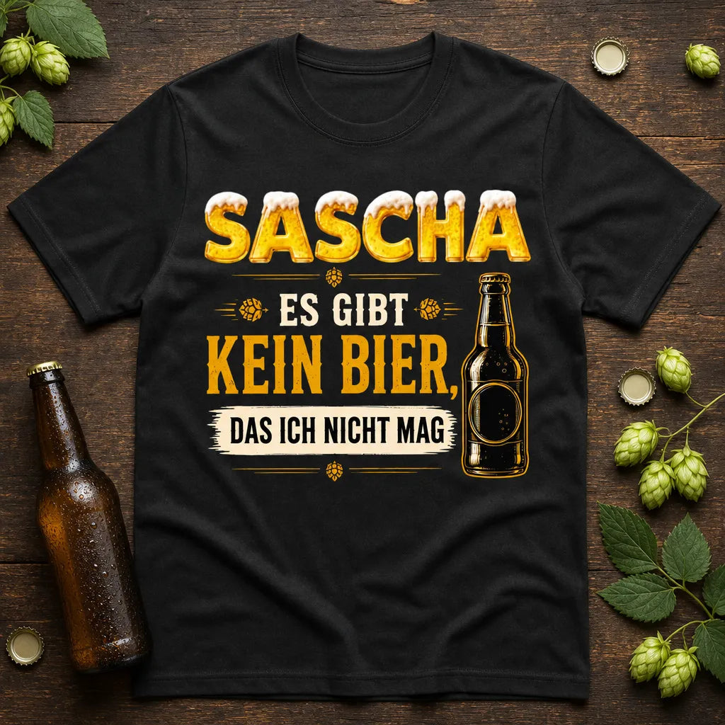 Personalisiertes Bier T-Shirt mit Namen - Kein Bier mag ich nicht