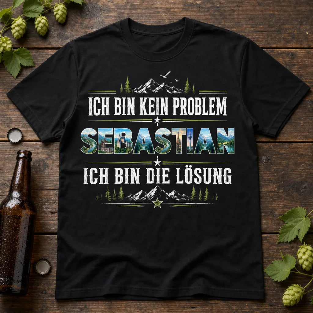 Personalisiertes Natur T-Shirt mit Namen - Ich bin die Lösung