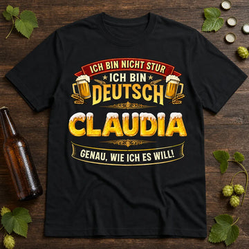 Personalisiertes Deutschland Bier T-Shirt mit Namen - Nicht stur, einfach Deutsch!