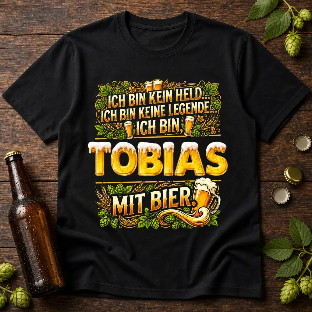 Personalisiertes Bier T-Shirt mit Namen - Nur Bier und du reichen