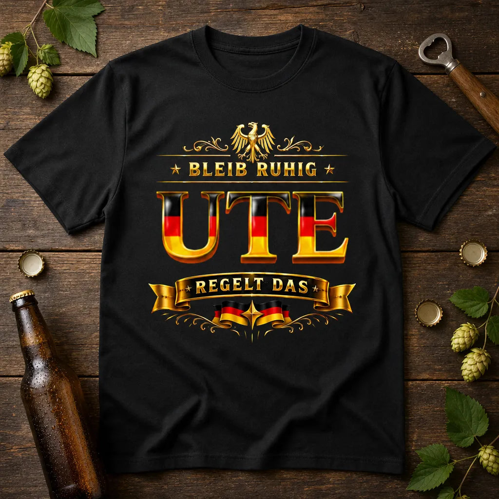 Personalisiertes Deutschland T-Shirt mit Namen - Bleib ruhig, sie regelt das
