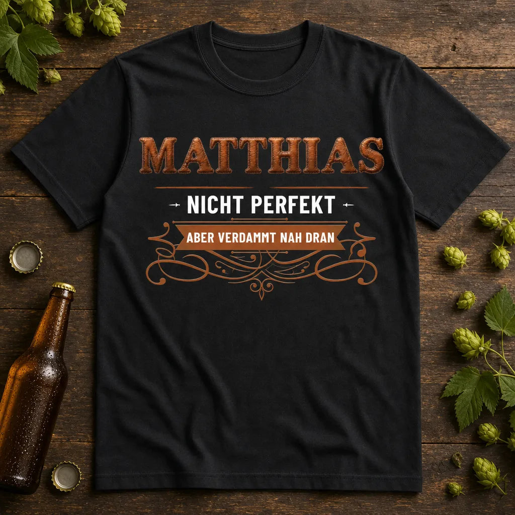 Personalisiertes Humor T-Shirt mit Namen - Verdammt nah dran!