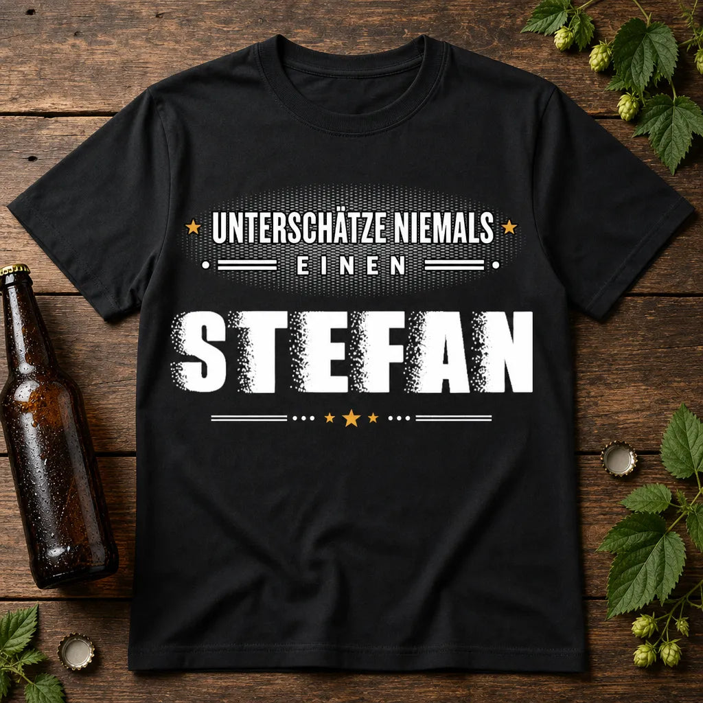 Personalisiertes Spruch T-Shirt mit Namen - Unterschätze mich niemals