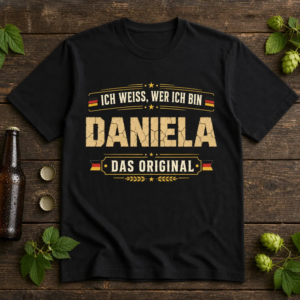 Personalisiertes Original T-Shirt mit Namen - Ich weiß, wer ich bin