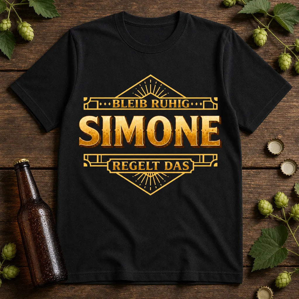 Personalisiertes Chefin T-Shirt mit Namen - Bleib ruhig, sie regelt das