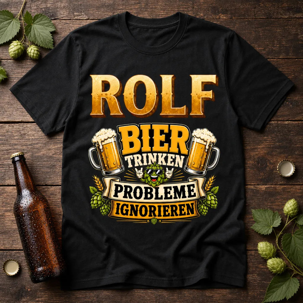 Personalisiertes Bier T-Shirt mit Namen - Probleme einfach ignorieren