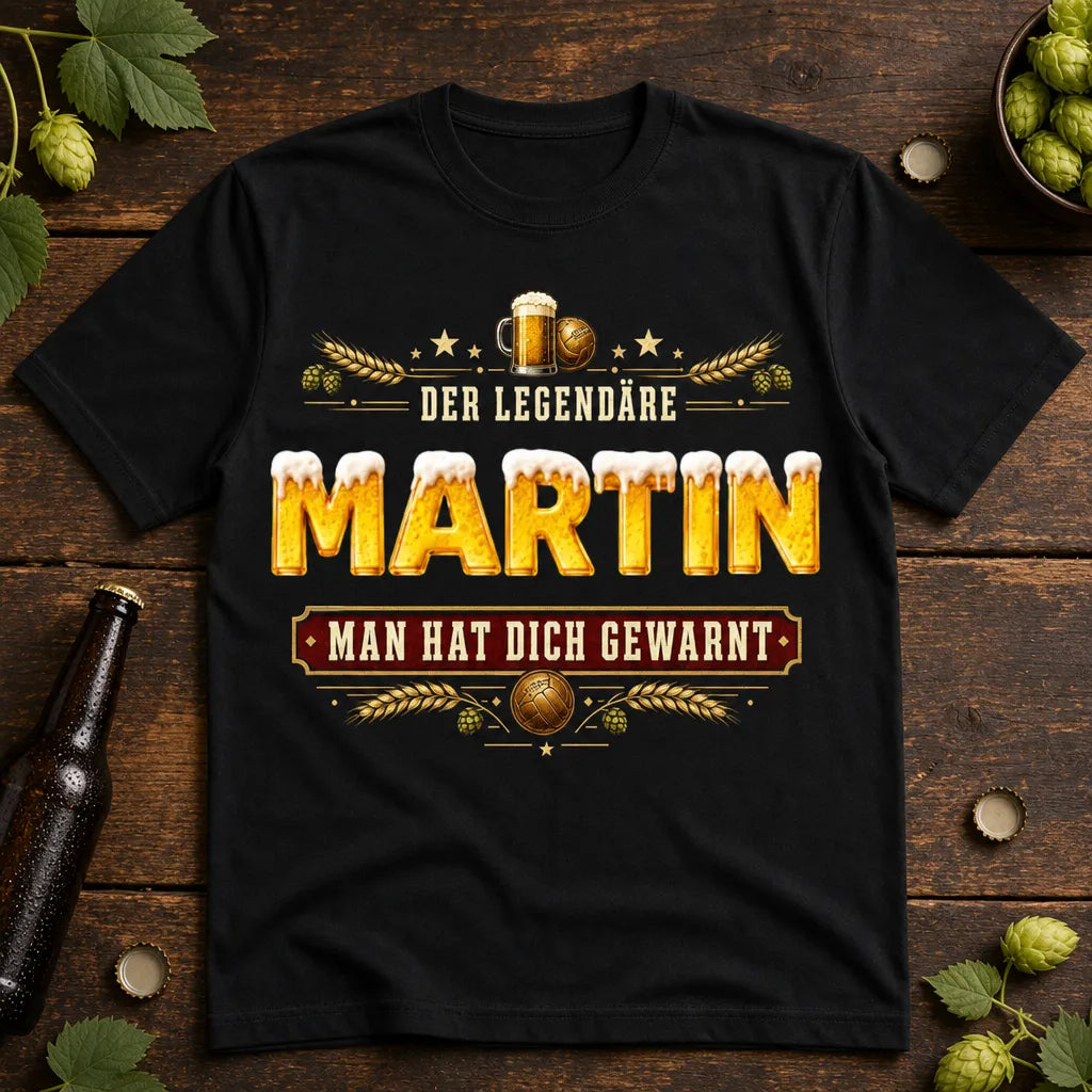 Personalisiertes Legende Fußball T-Shirt mit Namen - Man hat dich gewarnt