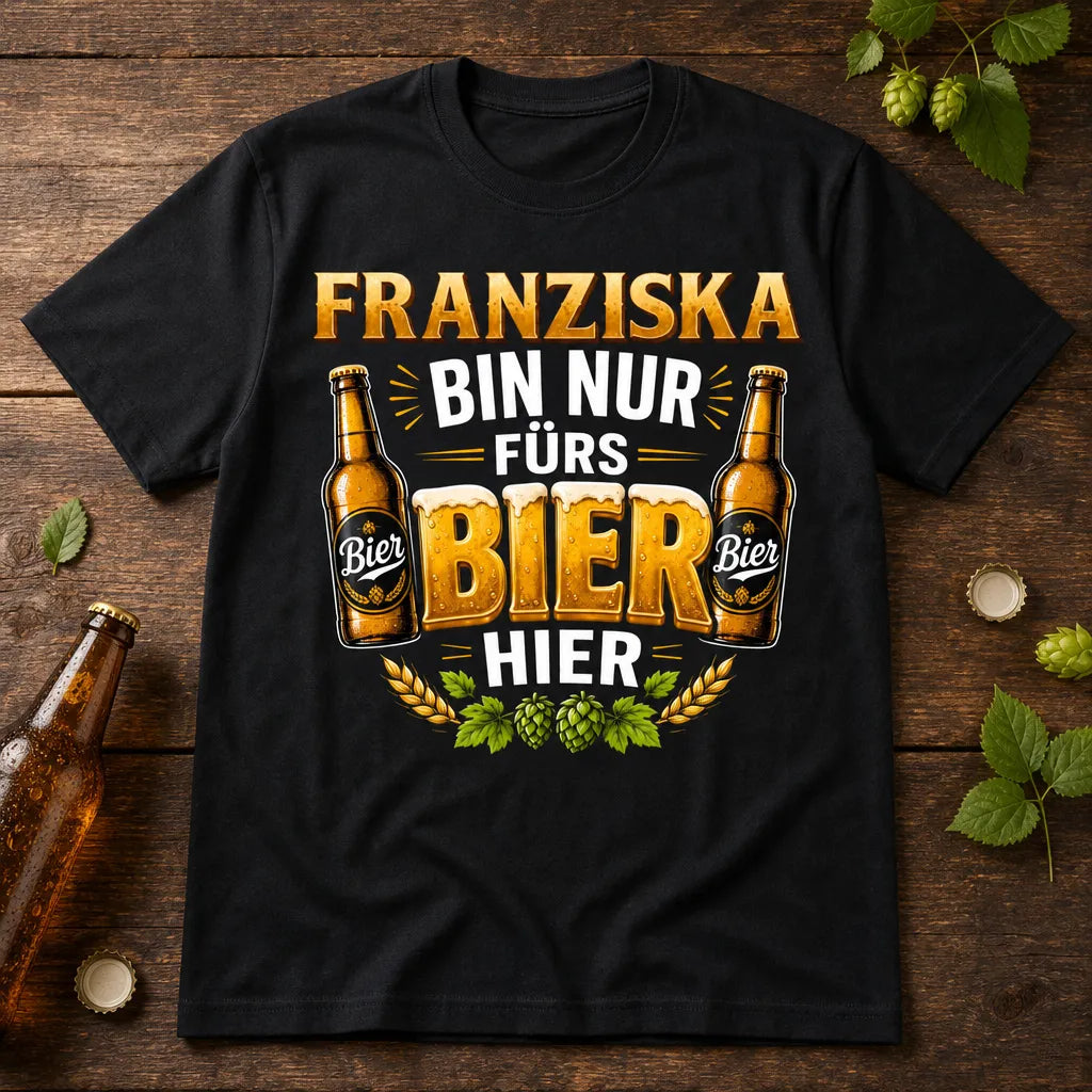 Personalisiertes Bier T-Shirt mit Namen - Dein Name, dein Bier