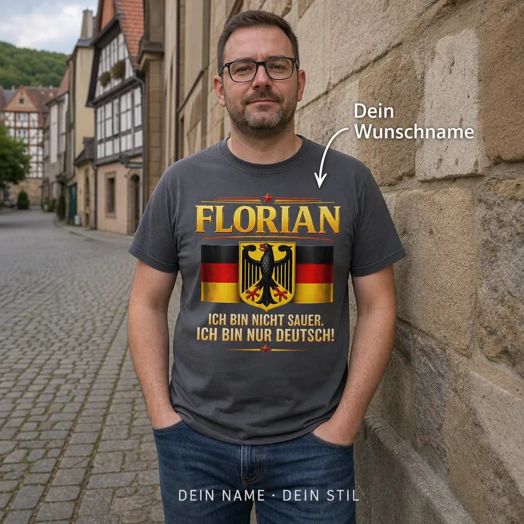 Personalisiertes Deutschland T-Shirt mit Namen - Natürlich habe ich Recht!