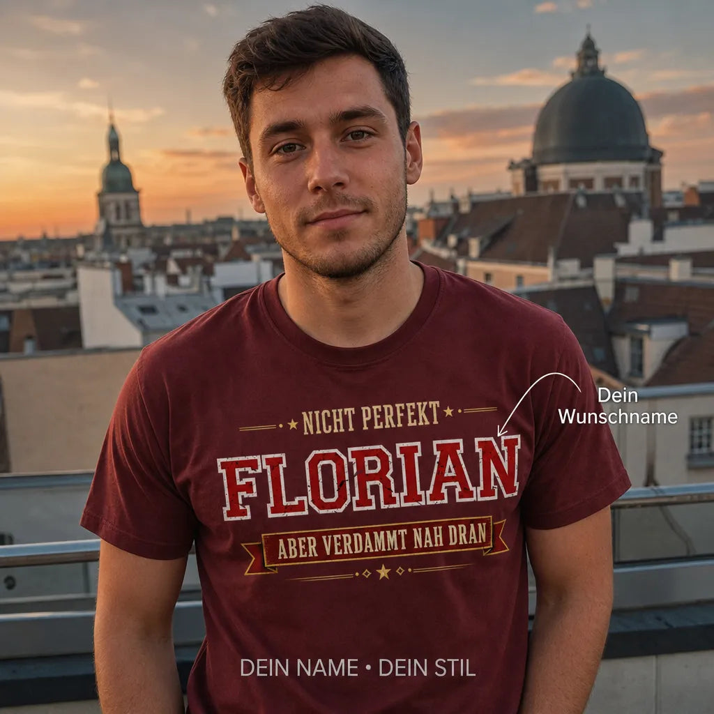Personalisiertes Spruch T-Shirt mit Namen - Ich bin die Lösung