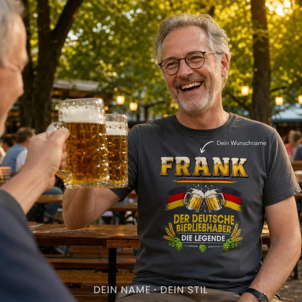 Personalisiertes Bier T-Shirt mit Namen - Erst Bier, dann Reden