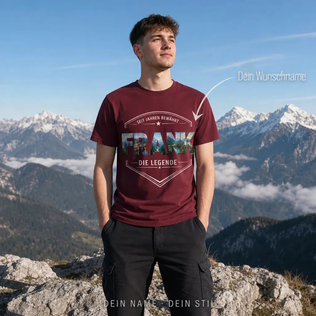 Personalisiertes Bayern T-Shirt mit Namen - Dein Name, deine Heimat