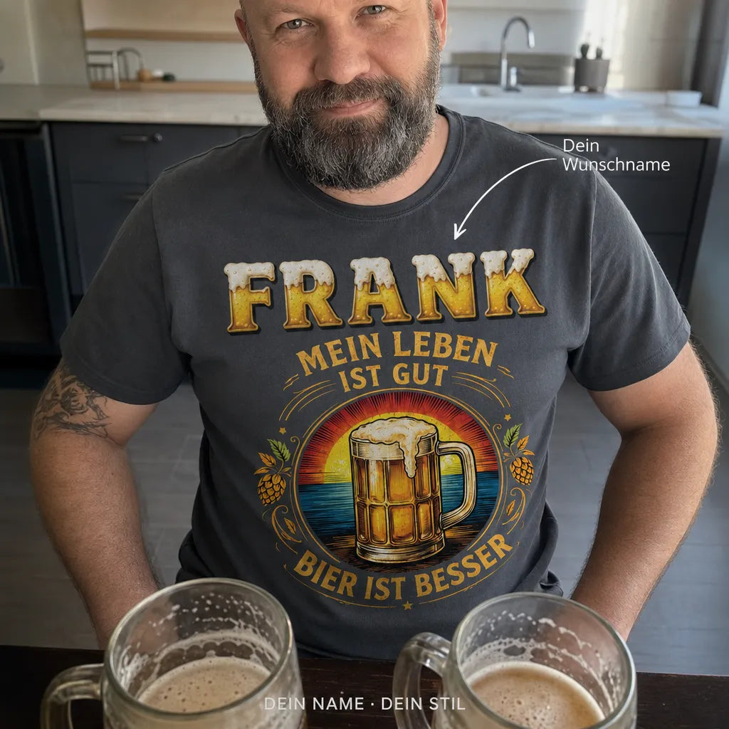 Personalisiertes Oktoberfest T-Shirt mit Namen - Trinken ist auch eine Lösung