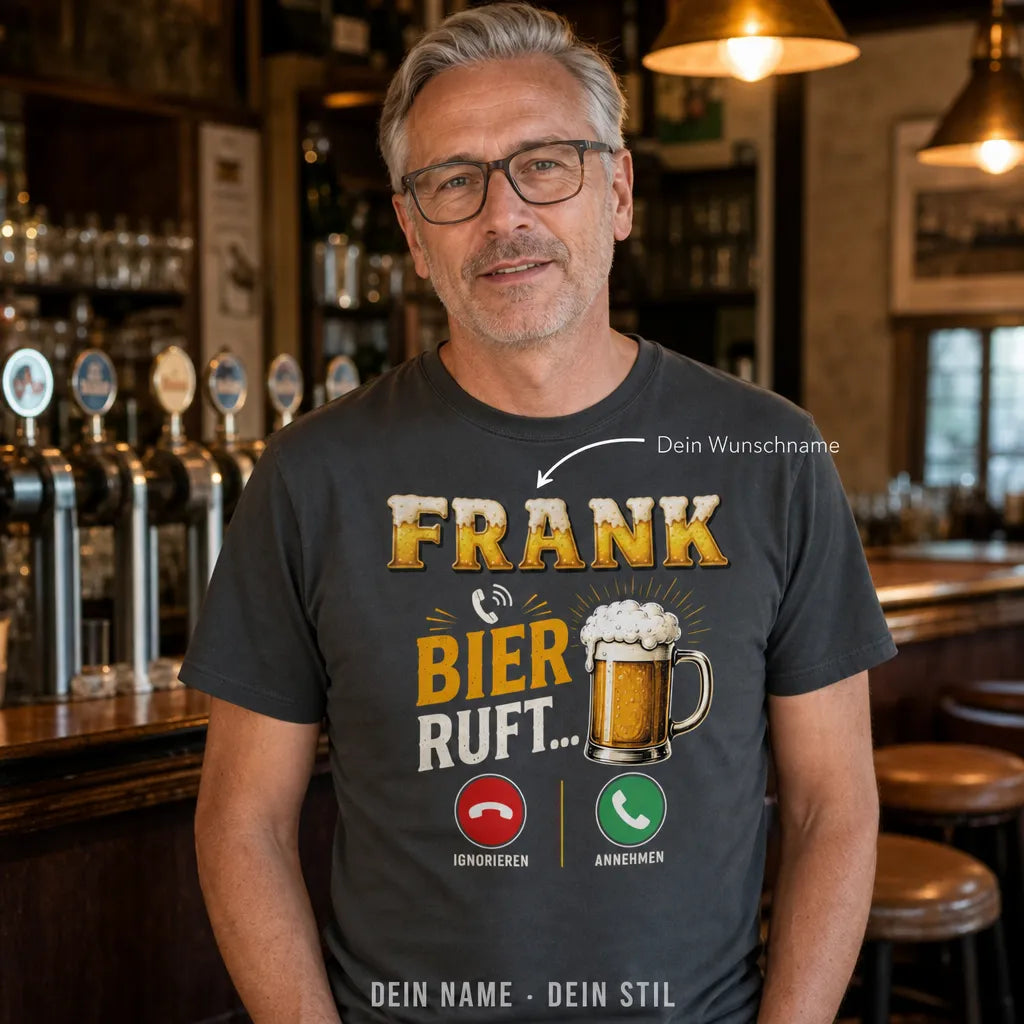 Personalisiertes Bier T-Shirt mit Namen - Ich weiß, was ich wähle!