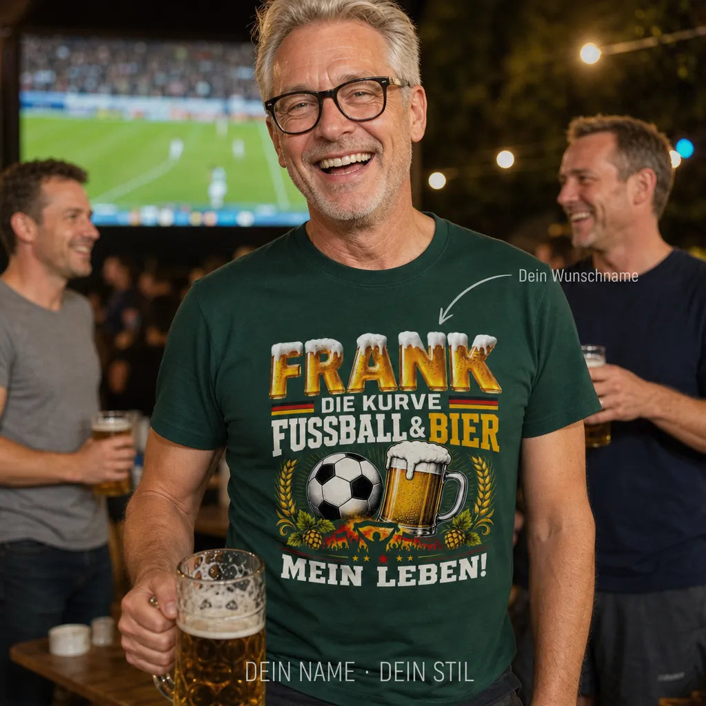 Personalisiertes Fußball Bier T-Shirt mit Namen - So sehen Sieger aus
