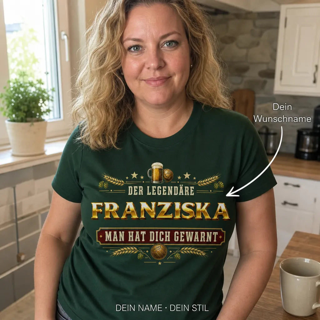 Personalisiertes Bier T-Shirt mit Namen - Bleib ruhig, ich regel das