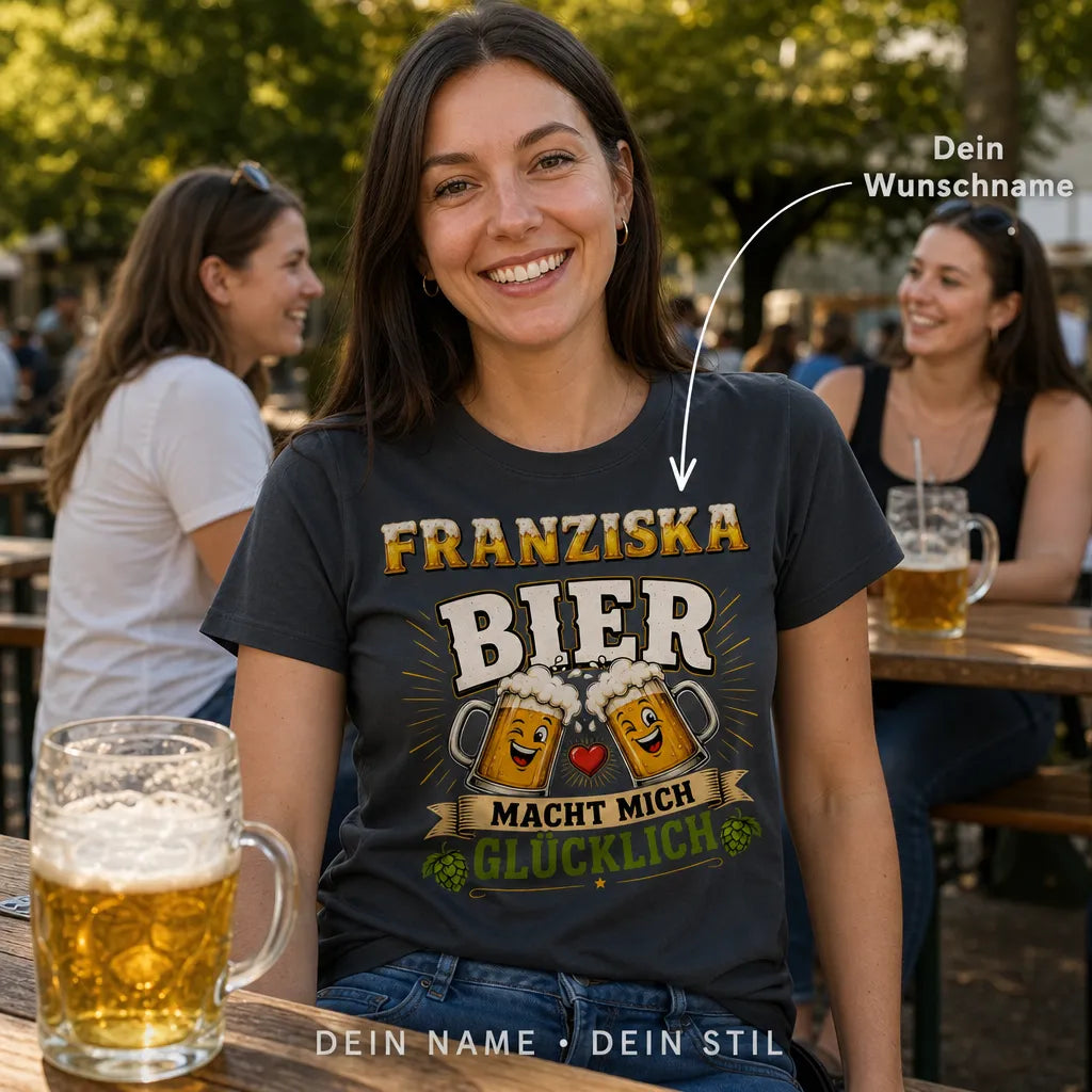 Personalisiertes Bier T-Shirt mit Namen - Jetzt Bitte!