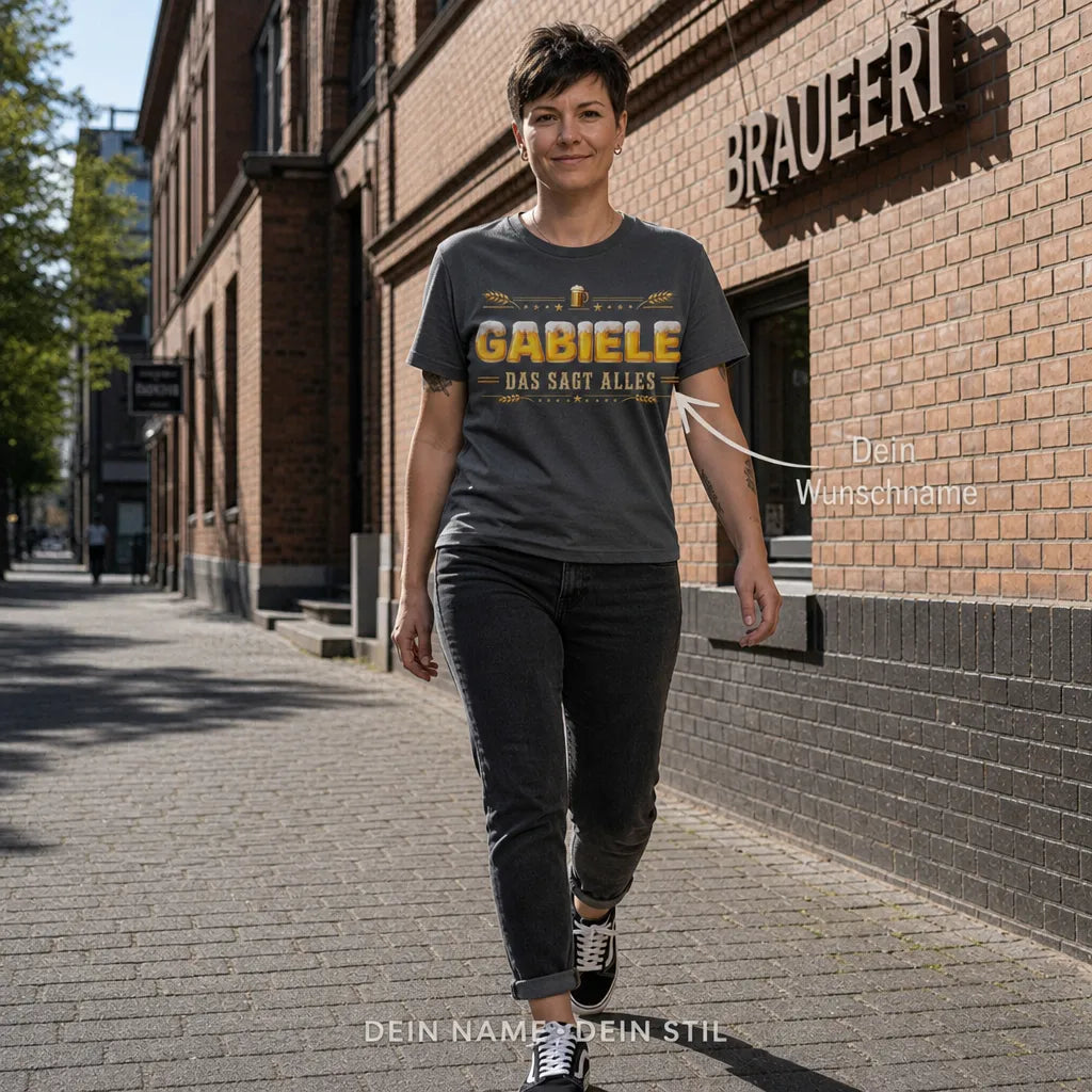 Personalisiertes Bier T-Shirt mit Namen - Natur trifft Biergenuss