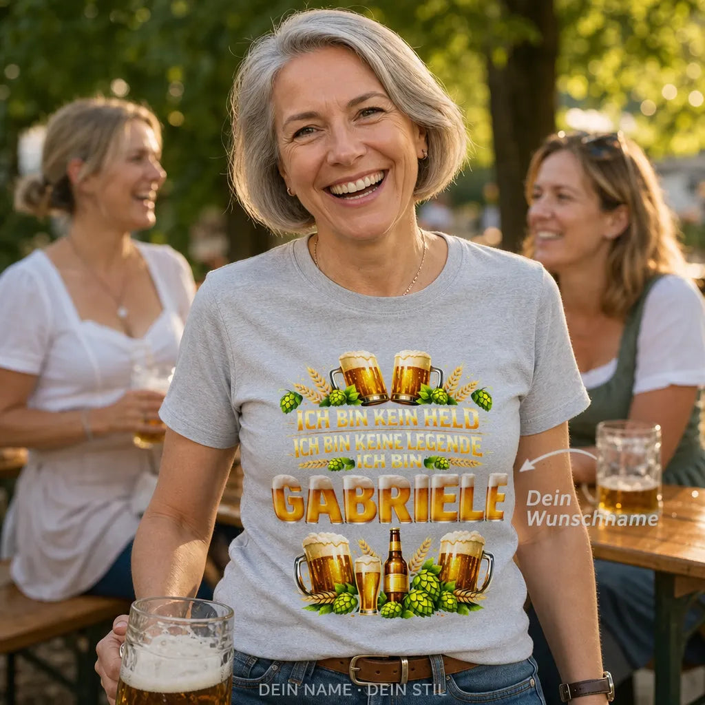 Personalisiertes Bier T-Shirt mit Namen - Bier macht einfach glücklich