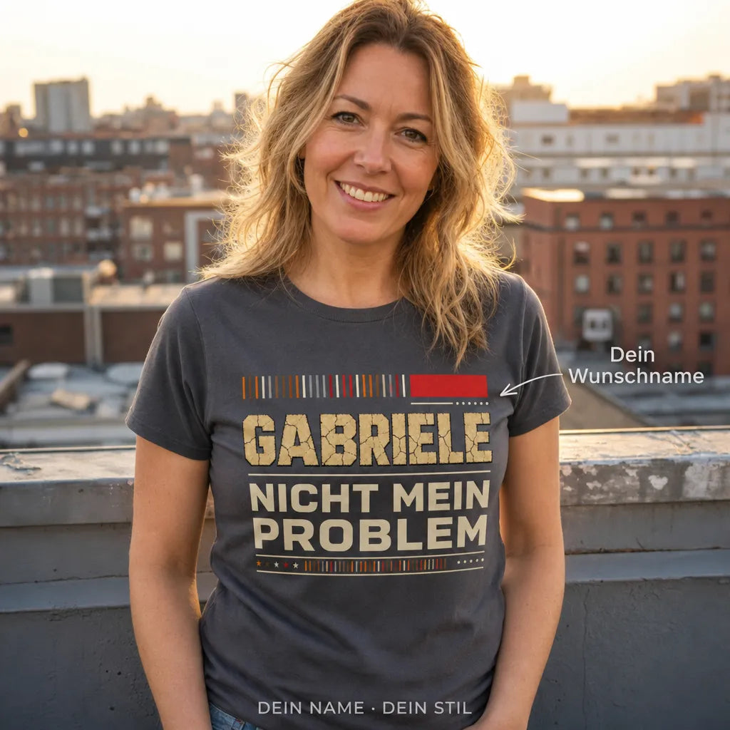 Personalisiertes Spruch T-Shirt mit Namen - Ich bin die Lösung