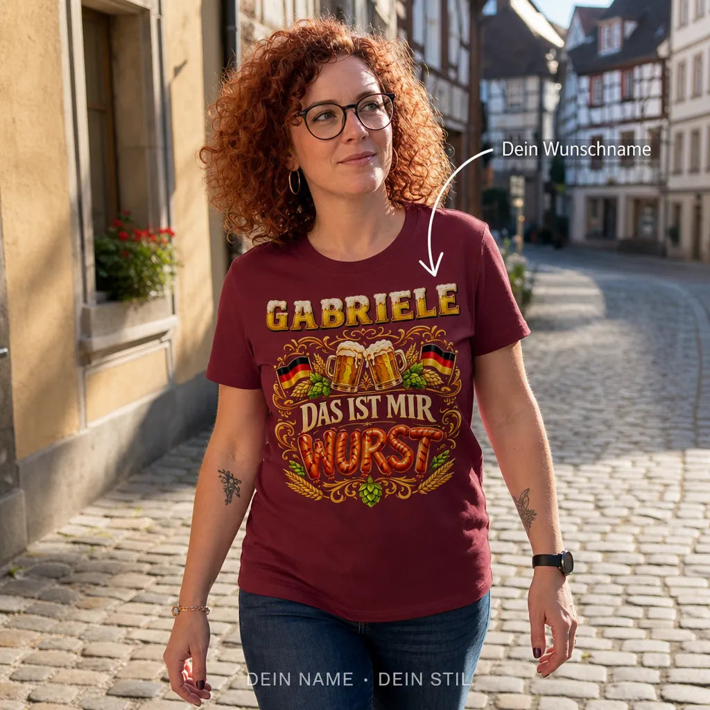 Personalisiertes Bier Deutschland T-Shirt mit Namen - Trinkt deutsch, denkt genial