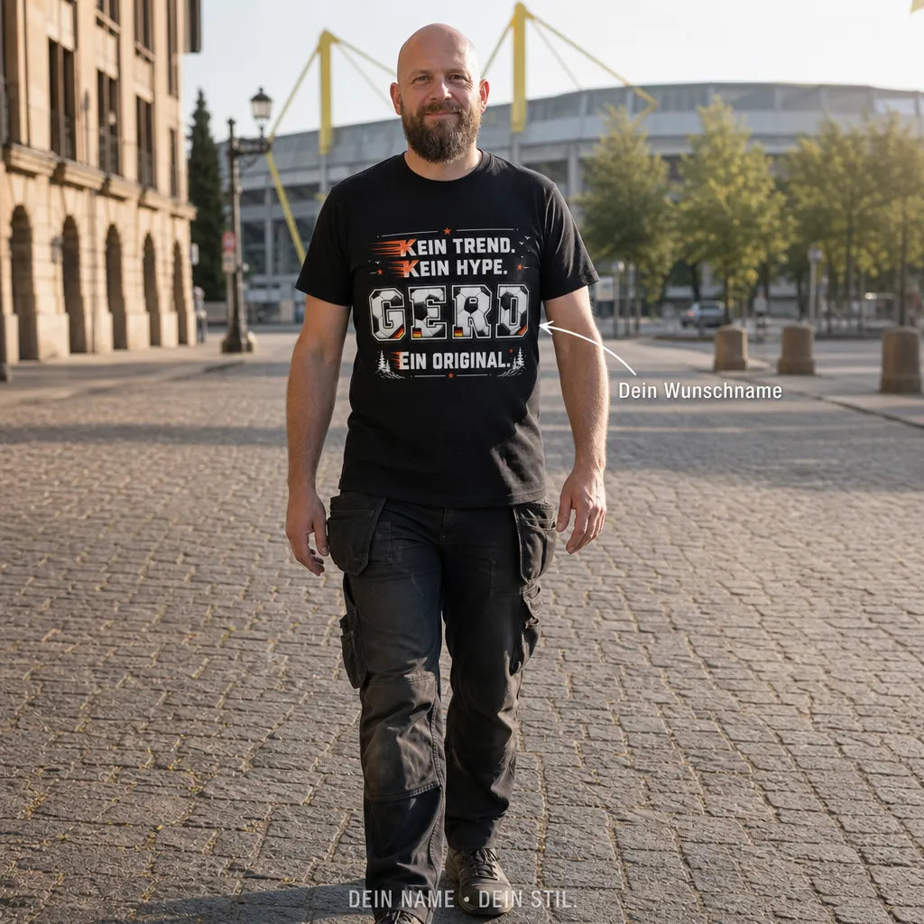 Personalisiertes Fußball Deutschland T-Shirt mit Namen - Andere reden, du triffst