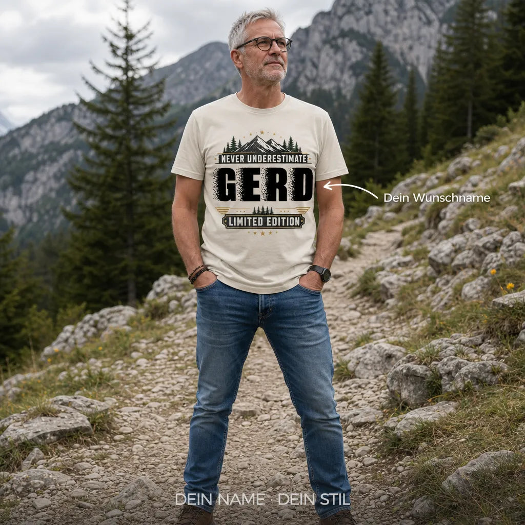 Personalisiertes Spruch T-Shirt mit Namen - Unterschätze mich niemals