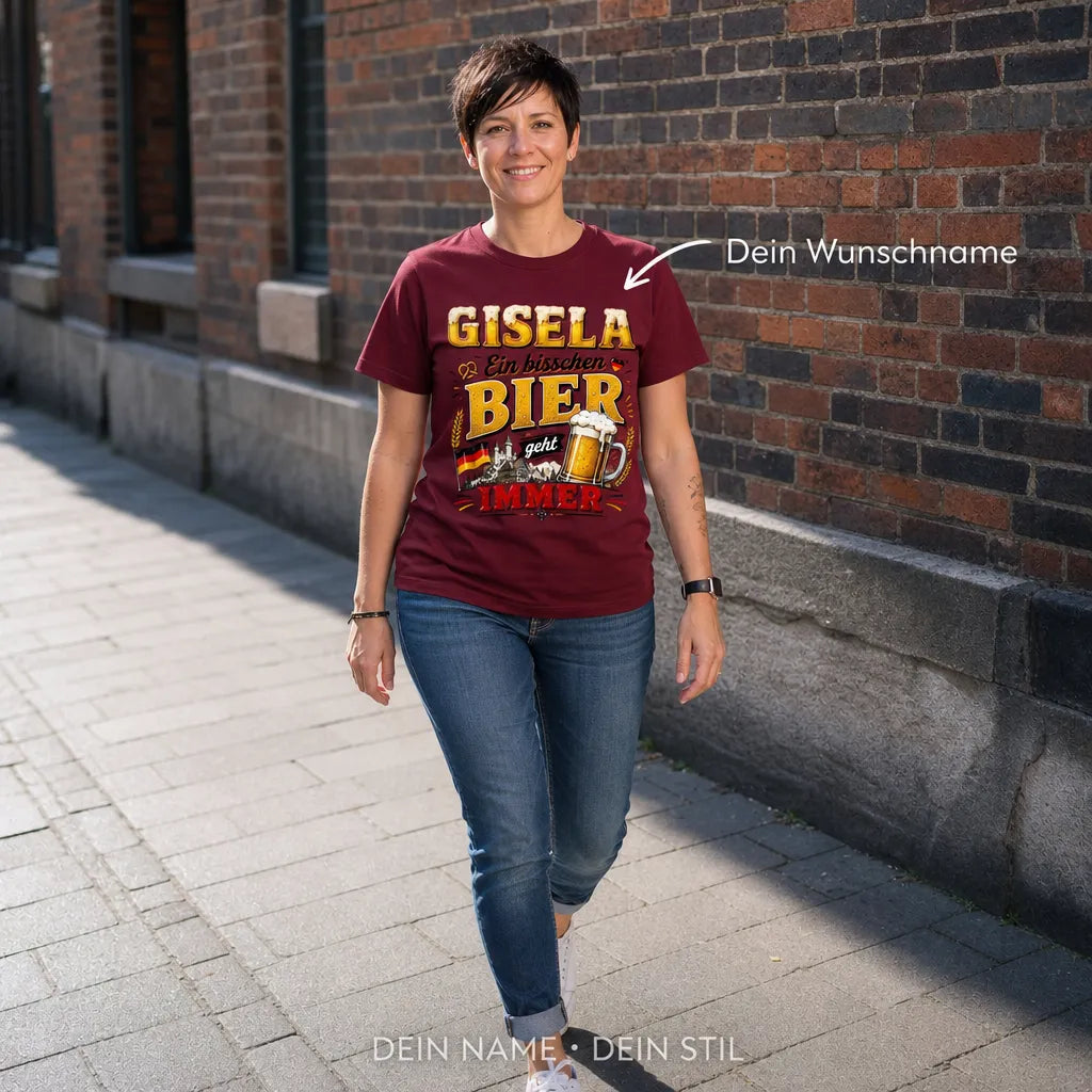 Personalisiertes Bier T-Shirt mit Namen - Sagt niemals Nee zum Bier