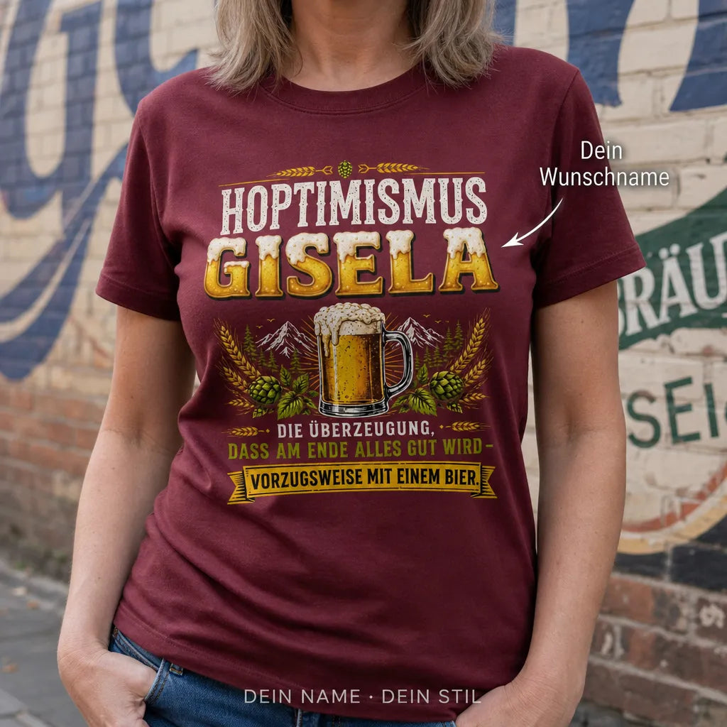 Personalisiertes Bier T-Shirt mit Namen - Erst Bier, alles andere später