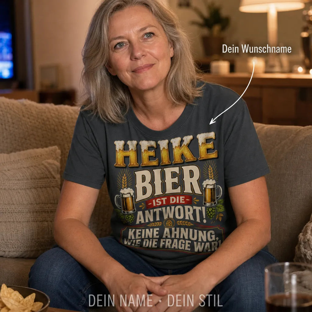 Personalisiertes Bier Bratwurst T-Shirt mit Namen - Das perfekte Menü