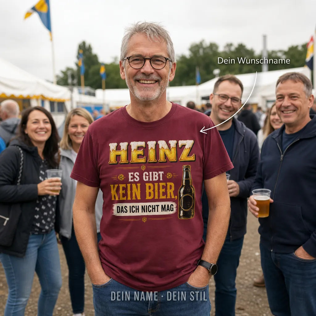 Personalisiertes Bier T-Shirt mit Namen - Offiziell zum Biertest zugelassen
