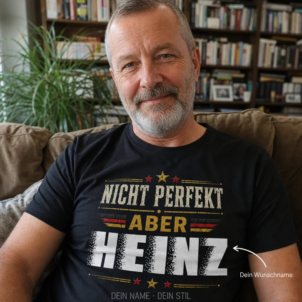 Personalisiertes Deutschland T-Shirt mit Namen - Nicht perfekt, aber deutsch