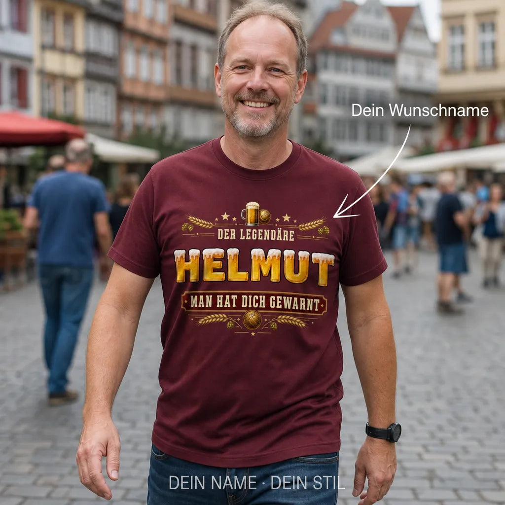 Personalisiertes Bier T-Shirt mit Namen - Hopfen sind Pflanzen, Bier Salat