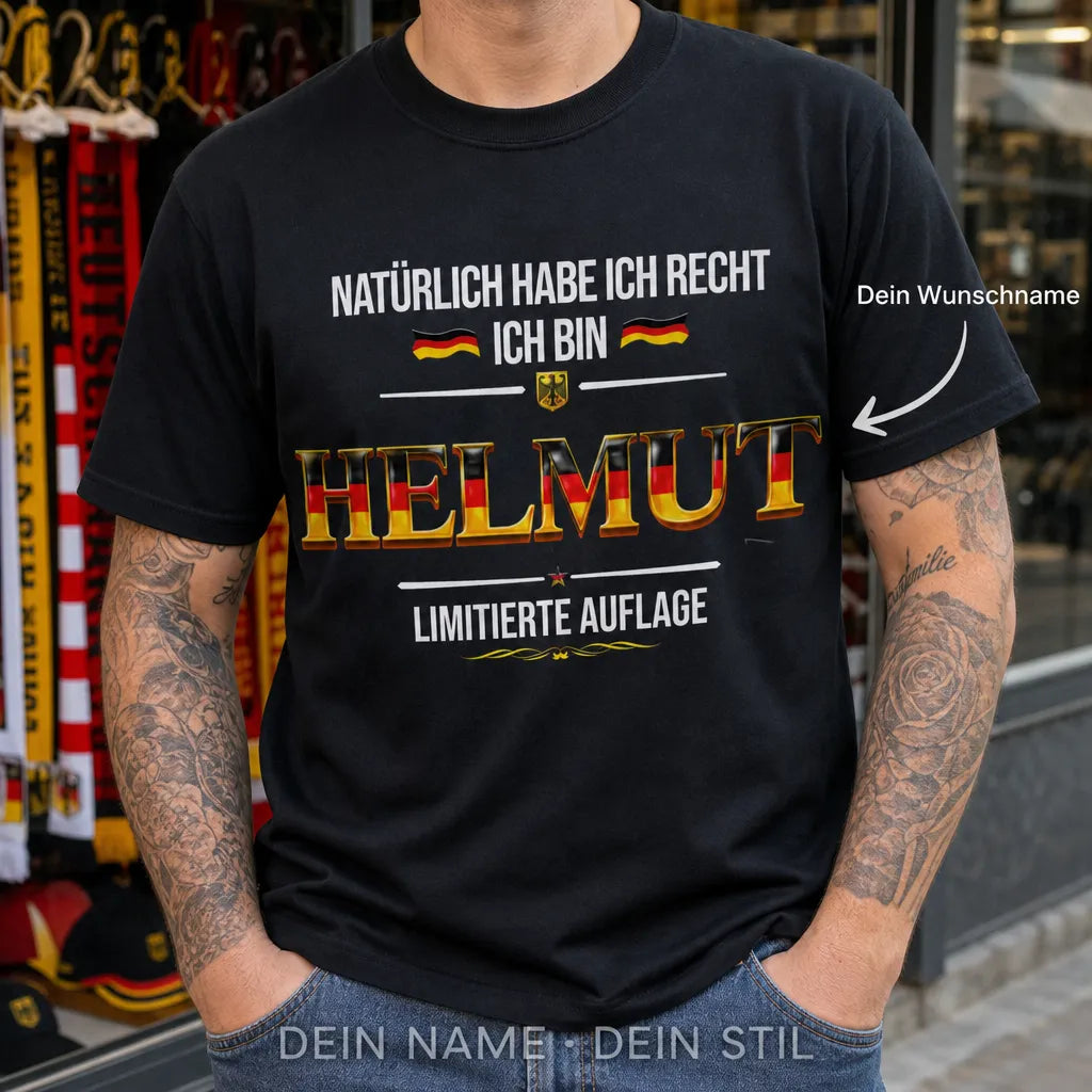 Personalisiertes Deutschland T-Shirt mit Namen - Stolz und unvergleichlich