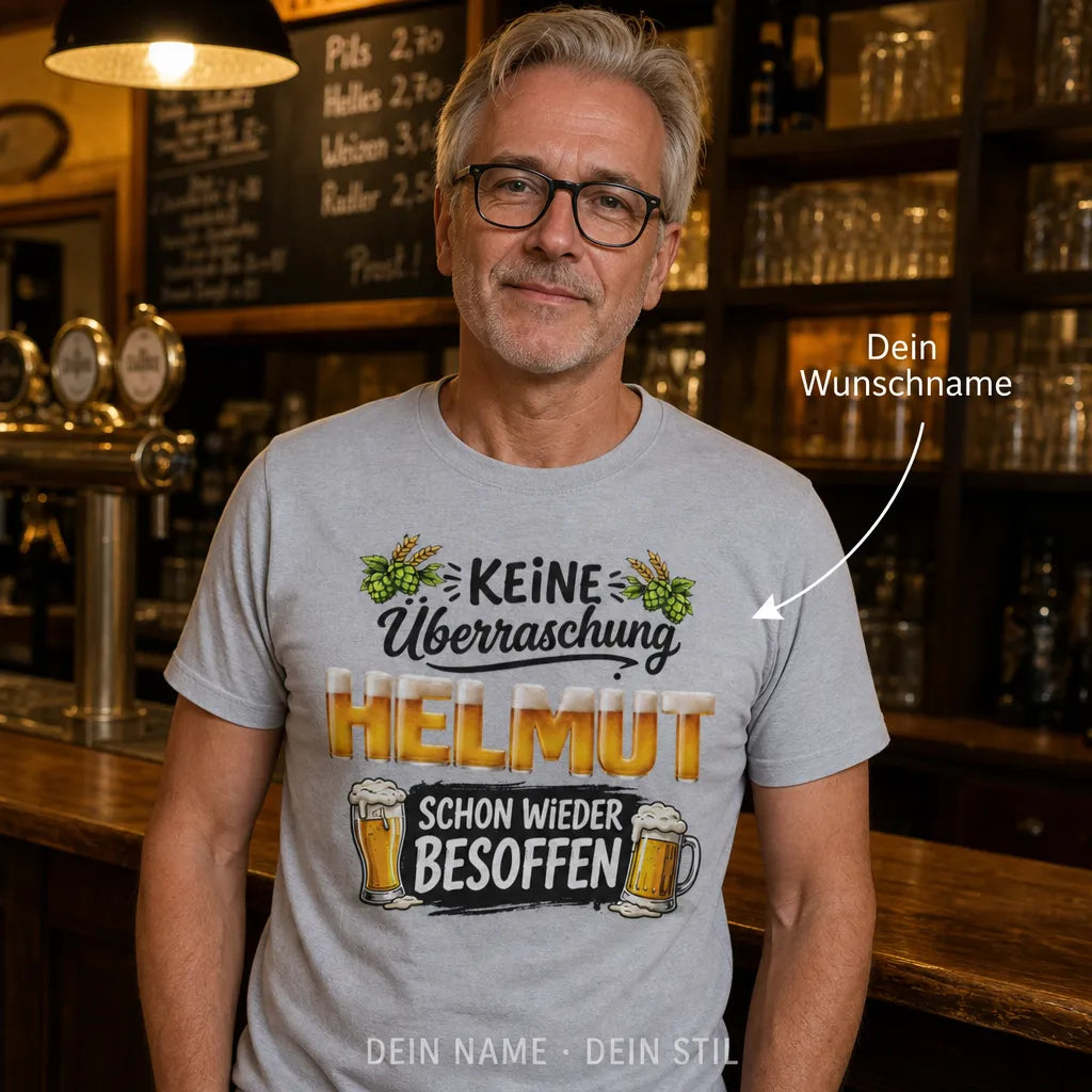 Personalisiertes Bier T-Shirt mit Namen - Ein Bier ist sinnlos!
