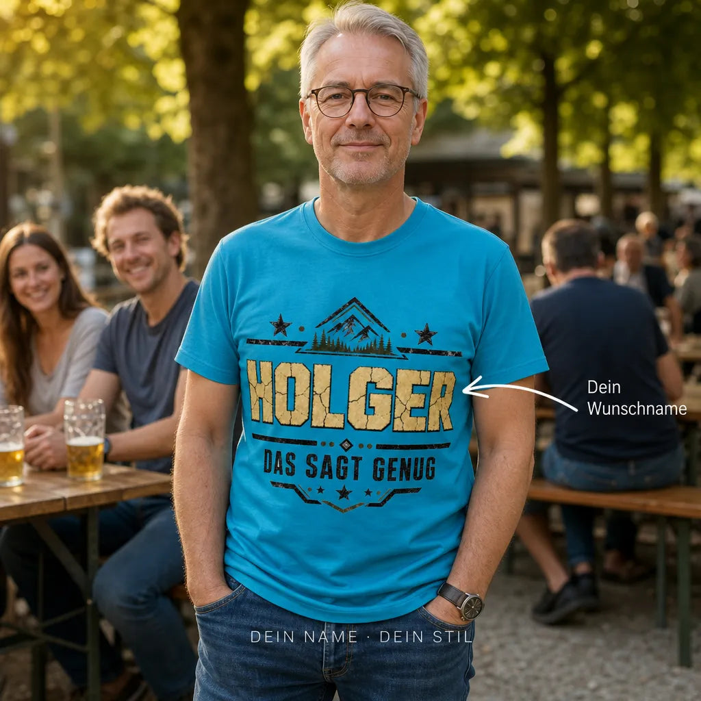 Personalisiertes Spruch T-Shirt mit Namen - Bleib ruhig, ich regelts