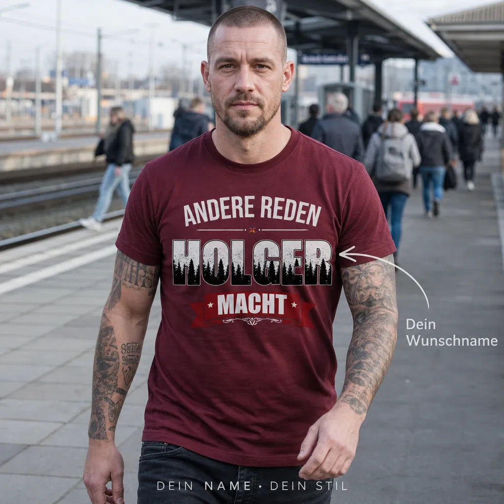 Personalisiertes Spruch T-Shirt mit Namen - Bleib ruhig, ich regelts
